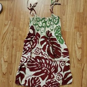 Manuheali'i spaghetti strap dress- red and green